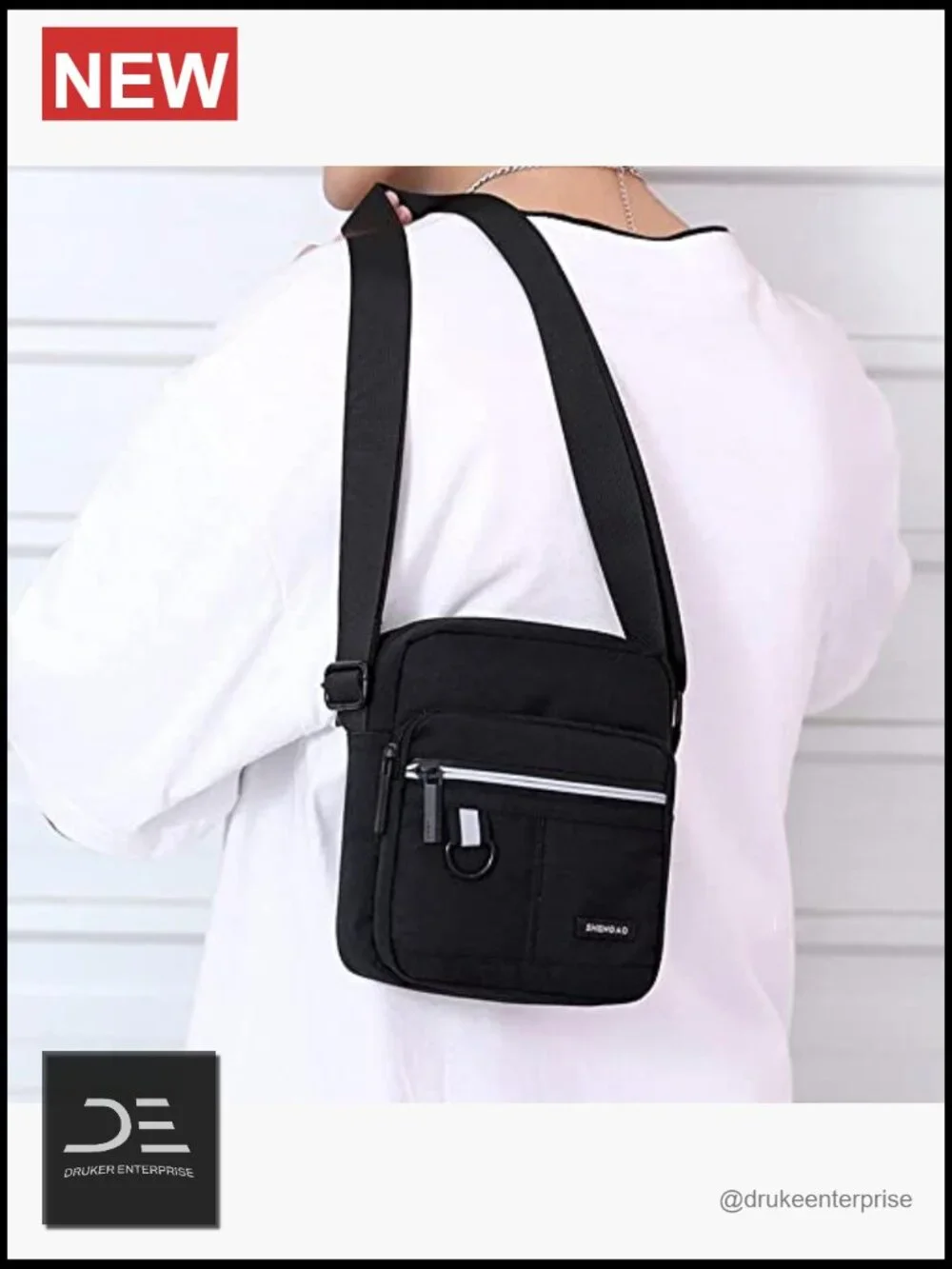 Canvas Crossbody Bag for Men, Small Shoulder Bag, Mini Messenger Bag, Cell